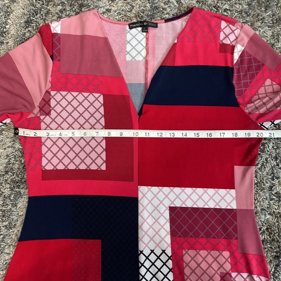 Preston & York V-neck maxi dress with abstract print size large - Picture 4 of 5